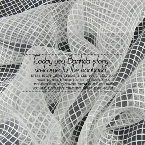 LEO&LIN White Plaid Dress Tutu Fiber Outer Fabric Cloth 50cm