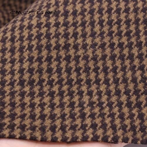 CMCYILING Yarn Dyed Houndstooth Wool Fabric For Sewing Dress Coat Scarf Apparel Cloth Wool Material 100cm*150cm