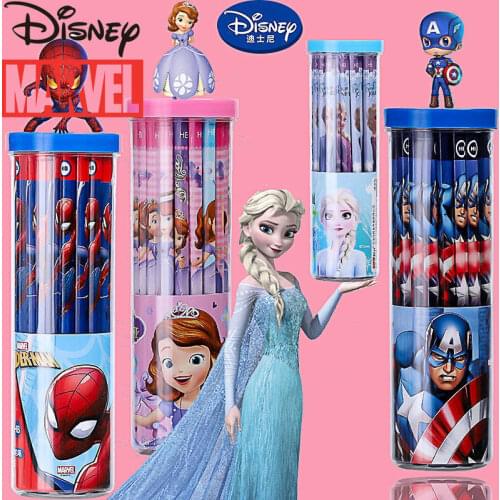 Disney Marvel Avengers Captain America Spider-Man Childrens Cartoon Cute Pencil Lead-free Poison Stationery
