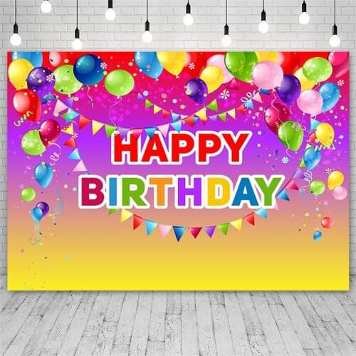 Avezano Happy Birthday Party Backdrops Balloon Bunting Polka Dot Photography Backgrounds Photo Studio Photozone Photocall Decor