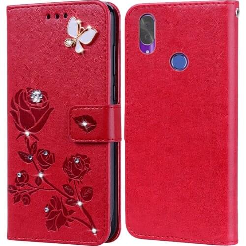 Flip Phone Case Cover for Cubot X19 Bling Flower 3D Diamond Premium Leather Wallet Case
