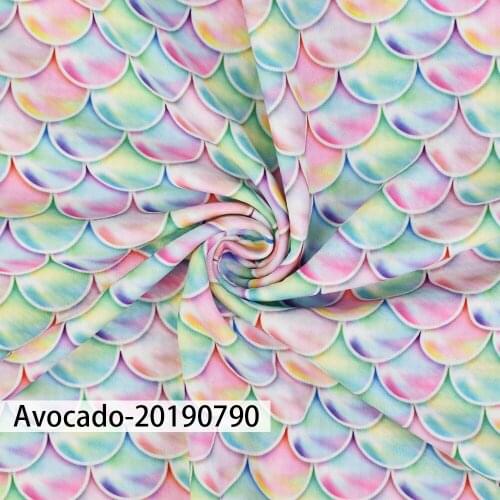 Huangtao Diy 50X150cm Brand Color Fish Scales Cartoon Character Pattern Custom Liverpool Bullet Fabric No MOQ Polyester Fabric