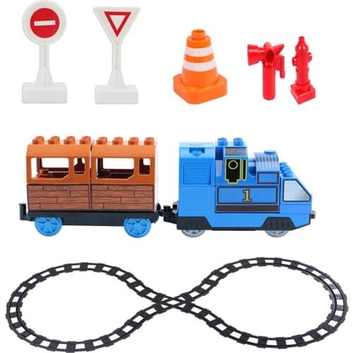 Big Size Bricks DIY Building Blocks Train Track Assembly Bridge Compatible with Kids Educational Toys for Children Gifts