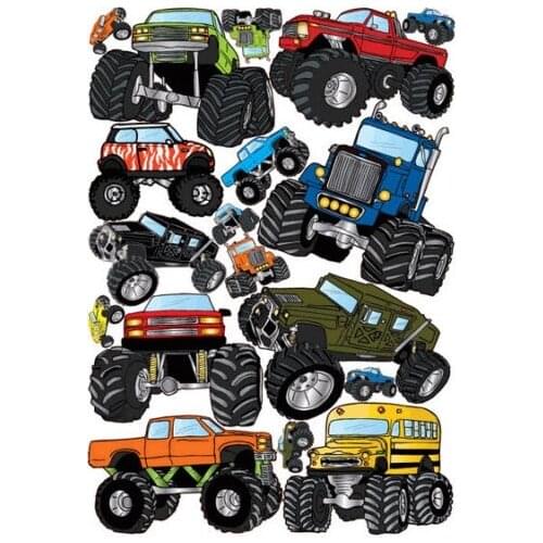 For MONSTER JAM TRUCKS wall stickers 18 big vinyl decals room decor party decoration 1Sheet