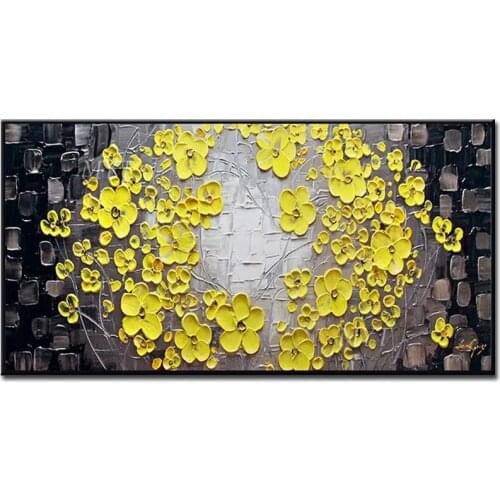 3D Knife Flower Paintings Abstract Handpainted Oil Painting Wall Art Home Decor Picture Modern Oil Painting On Canvas No Framed