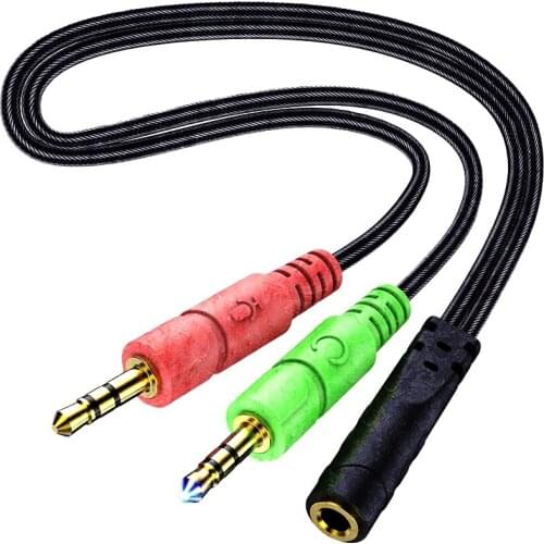 Headphone Mic Splitter 3.5mm Mic Audio Splitter Headset Headphone Splitter for Gaming Headset and Computer