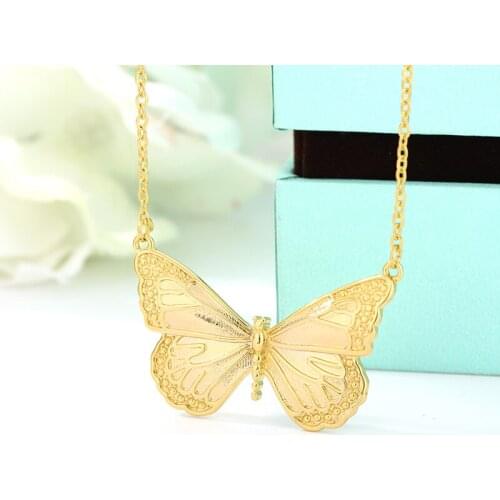 New Charm Trendy Butterfly Necklace For Women Novel Design Cute Shape Perfect Girls Stainless Steel Jewelry Accessory Gifts 2021