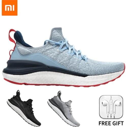Original Xiaomi Mijia Sneakers 4 Mens Outdoor Sports Uni-moulding 4D Fishbone Lock System Knitting Upper Running Shoes Men Gift