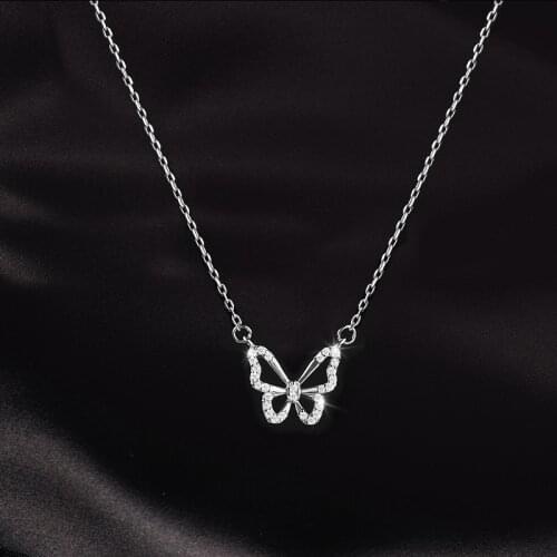 Butterfly Necklace With Zircon Shining Animal Choker Party Gift For Ladies Fashion Jewelry