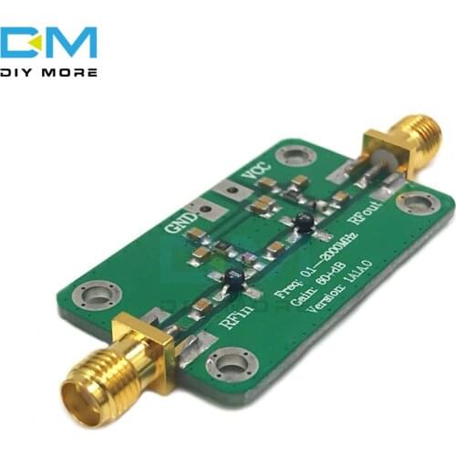 LNA 0.1-2000 MHz 60dB High Gain Low Noise Amplifier Board RF Broadband Module DC 6-12V 35mA Board