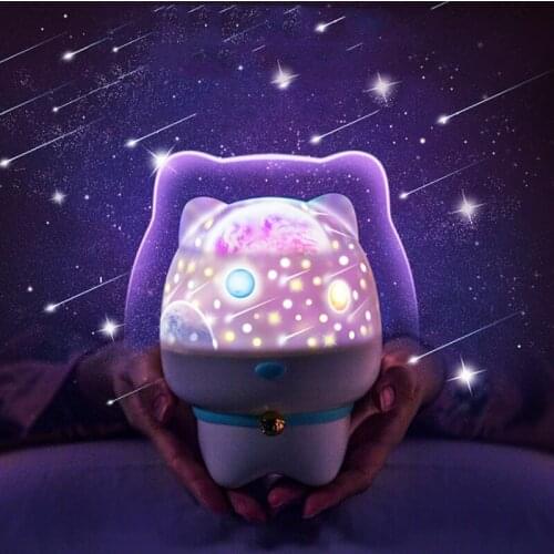 Projetor cosmico Rotating led star projection home planetariu cute animal night light romantic bluetooth speaker USB charging