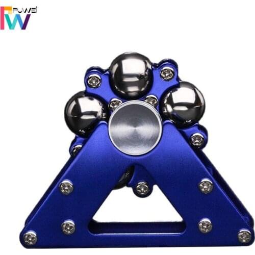 PUWEI Metal Five Bead Ferris Wheel Fingertip Gyroscope Alloy Stainless Steel Ball Bracket Finger Gyro Fidget Spinner Kids Toys