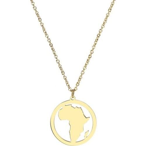 RIR Mama Gold Africa Necklace The Motherland South Africa Map Pendant Necklace African Accessory Afrocentric Jewelry