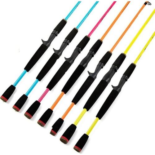 Fishing Rod 1.8M Blue Red Orange Yellow Glass Fiber Spinning Fishing Rod 1/8-3/4oz Lake Lure Fishing Pole Casting Rods