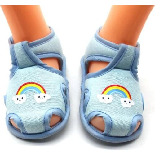 Summer Rainbow Print Hollow Baby Sandals Cotton Soft Bottom Infant Toddler Shoes Newborn High Quality First Walker