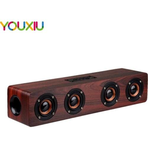W8 Soundbar HiFi Wireless Wooden Bluetooth Speaker Desktop Speaker Support TF Card AUX Handsfree Audio for Bookshelf Phone Home