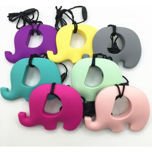Silicone Baby Teether elephant Teethers DIY Nursing Necklace Accessories Silicone Beads Chewable BPA FREE Silicone Teether
