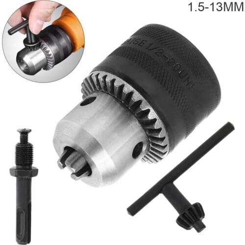 1/2 Inch 20UNF Thread Drill Chuck Conversion Drill Chuck with 13mm Drill Chuck Key Wrench Hex Shank Drill Chuck