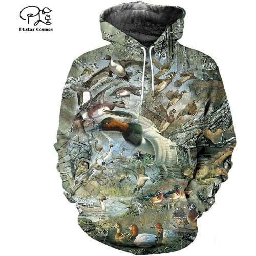 PLstar Cosmos Duck Hunting Animal Hunter Camo Tattoo Autumn Sweatshirt Tracksuit Pullover Harajuku 3DPrint Men/Women Hoodies B13
