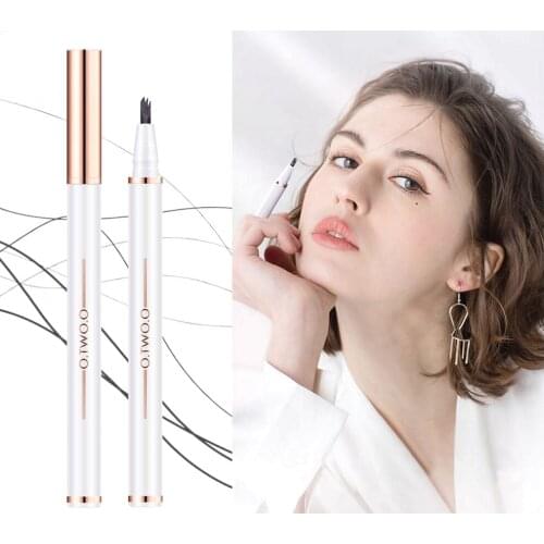 3 Fork Tip Eyebrow Tattoo Pen Waterproof Eyebrow Pencil Long Lasting Makeup Natural Dark Brown Liquid Brow Pen Cosmetic