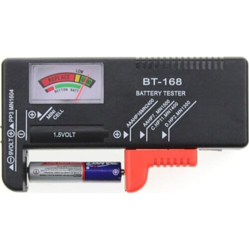 BT168 Min Portable Universal Battery Tester Pointer Display Type For Testing Standard And Rechargeable Batteries
