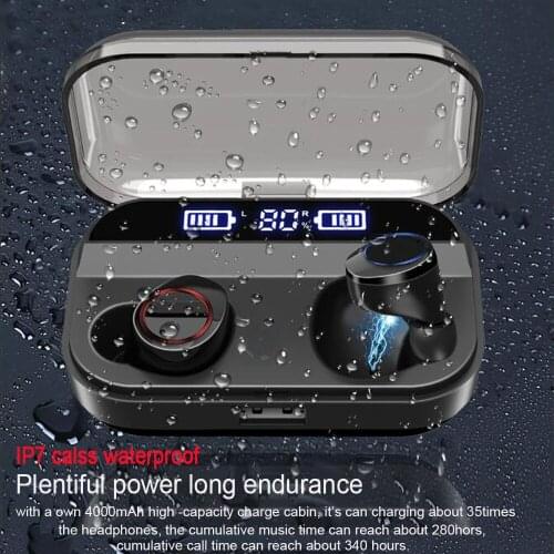 TWS Wireless Earphone Bluetooth 5.0 Earphones Power Display HiFi Sport Stereo Cordless Earbuds Headset Charging Box