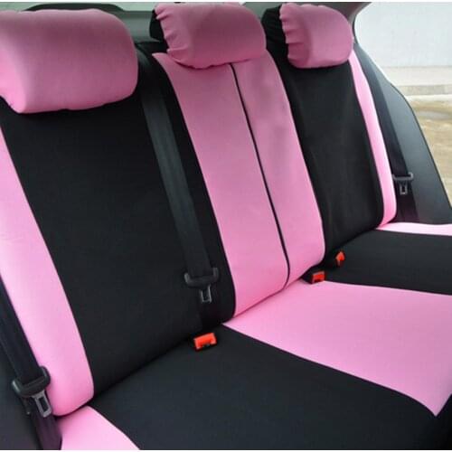 Polyester Fabric Universal Car Seat Covers for Women Full Set Pink Butterfly Embroidery Universal Fit Most Car Seats Styling New