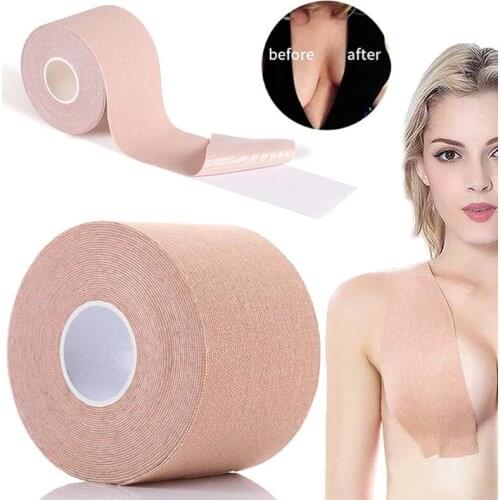 1 Roll 5M Invisible Elastic Bra Women Boob Tape Nipple Cover DIY Breast Lift Push Up Sticky Strapless Pad Silicone Cloth