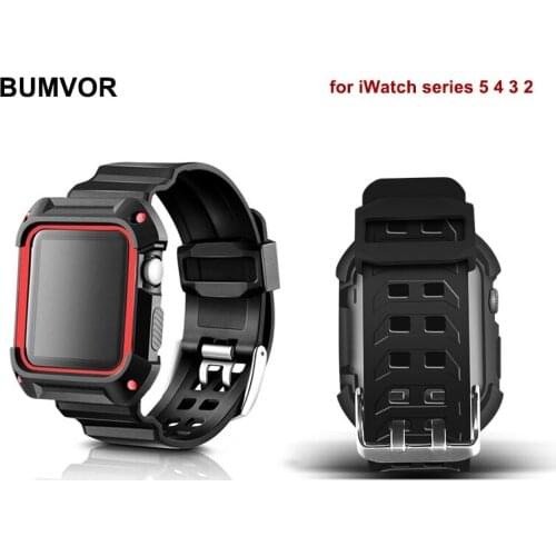 1Pcs Black Rubber Tpu Watch Band 40MM 44MM Strap with Case for Iwatch Series 5 Sport Silicone Apple Wristband