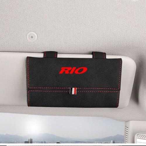 1pc For Kia Rio Flocking Car Glasses Box Storage Holder Sunglasses Case Sunglasses Holder Organizer Accessories