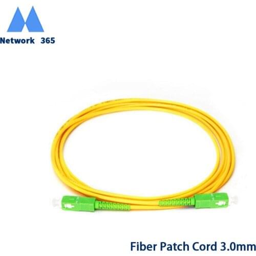 100PCS/bag SC/APC-SC/APC 3 meters Simplex Single Mode fiber Optic Patch Cord Cable 3.0mm FTTH fiber Optic Jumper Cable
