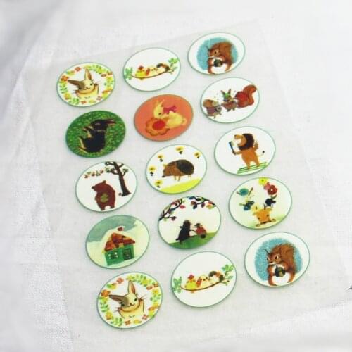 12Pcs Animals Offset Press Iron-on Patches for Clothing Offset PET Transfer DIY Scrapbooking Materails Patches 2.5x2.5cm