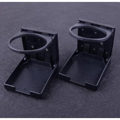 2PCS Black Universal Plastic Adjustable Folding Beverage Bottle Cup Mount Wall Holder Stand Case Box Car Boat Accessories