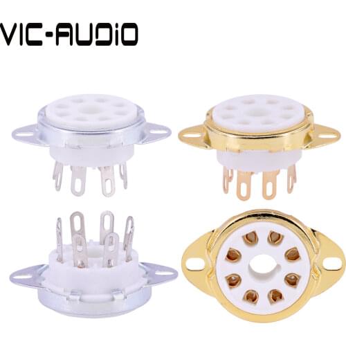10PCS 8Pins Big Hole Tube Socket Ceramic Base For KT88 KT66 EL34 6SN7 GZ34 5881 6V6 5U4G 6550C Vacuum Tube Amplifier Audio HIFI