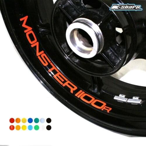 8X custom inner rim decals wheel reflective Stickers stripes For DUCATI MONSTER 1100R