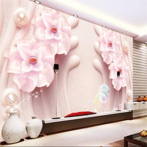 Beibehang Large custom wallpaper mural fashion flowers embossed 3D bedroom living room sofa TV backdrop papel de parede