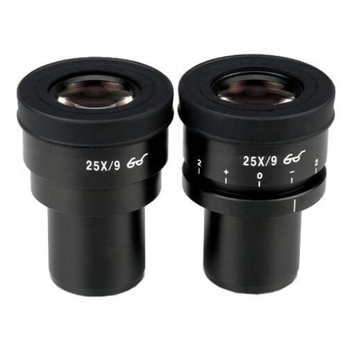 Free shipping--AmScope Pair of Extreme Widefield 25X Eyepieces (30mm) with One Focusable