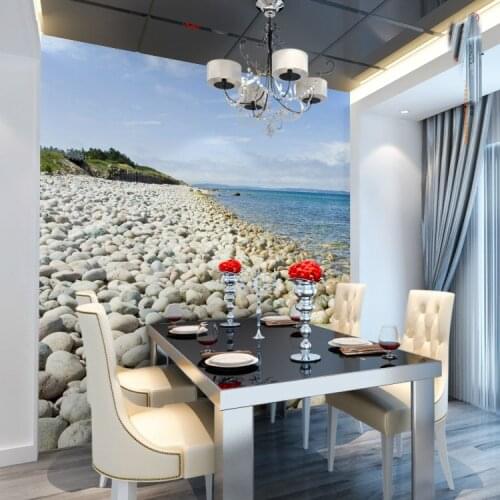 Large Sea Cobblestone Stone 5D Papel Mural 3d Wall Mural Wallpaper for Sofa Background Dinning Room 3d Photo Murals Wall paper
