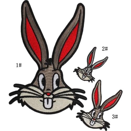 Large embroidery big patch rabbit animal cartoon patches for bag badges applique patches for clothing PA-503
