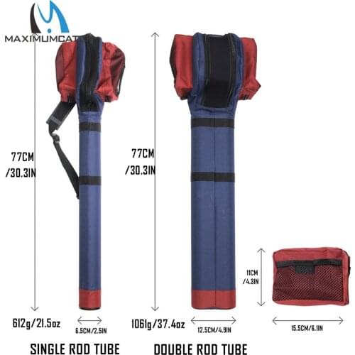 Maximumcatch Fly Fishing Rod Case with Reel Pouch Triangle Cordura Canvas & Carbon 9FT Fly Rod Tube
