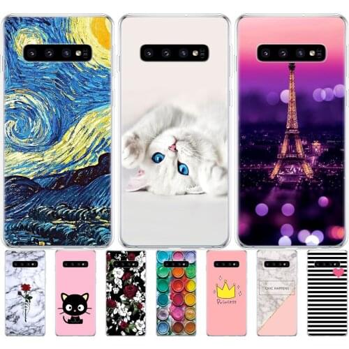 For Samsung Galaxy S10 S10+ Case coque Silicone TPU Cover On For Samsung S10 Plus G975F copas S10 e bumper Skin shockproof