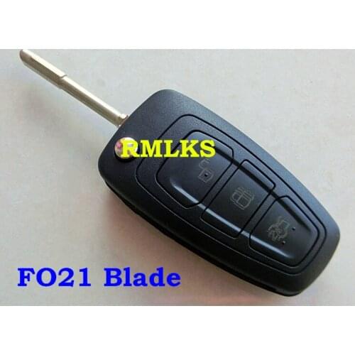 RMLKS New 3 Button Remote Folding Key Case Uncut Blade Fob Flip Shell Fit For Focus Mondeo Fiesta Replacement
