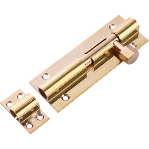 4/6/8 inch Long Brass Door Slide Bolts Latch Lock Gate Safety Bolt Hasp Staple Home Security Sliding Locks