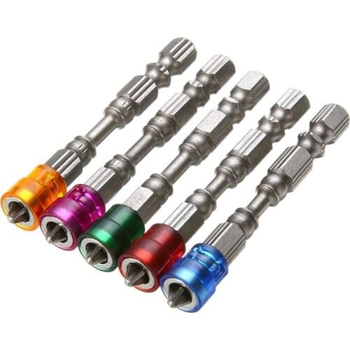 GTBL 5X Anti Slip Electric Hex Magnetic Screwdriver 65mm S2 PH2 Single Head Bit Tool 5 Color