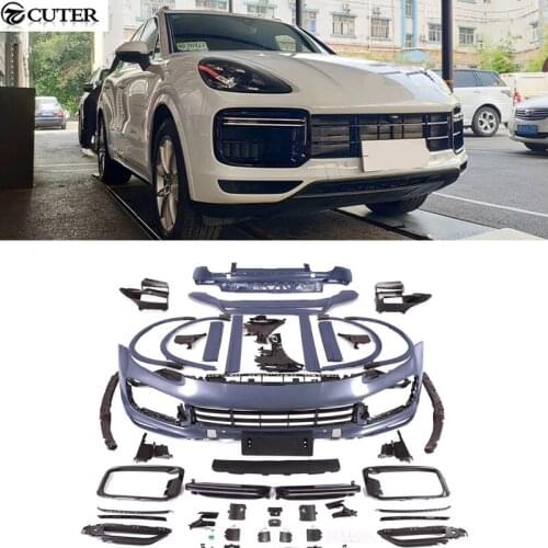 9YA PP GTS style Car body kit turbo front bumper rear bumper diffuser side skirts Wheel eyebrows exhaust pipes for Cayenne 9YA