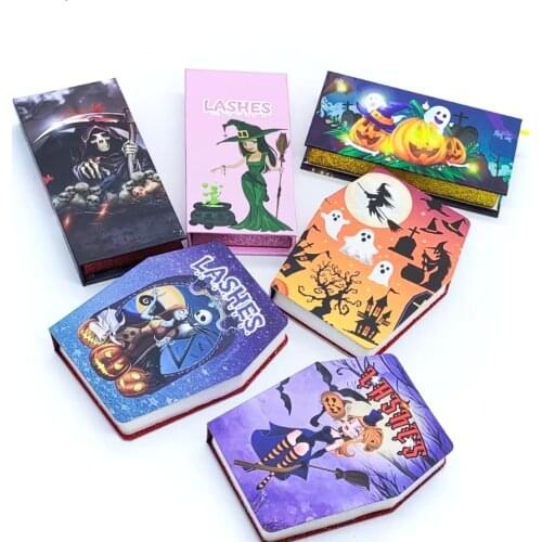 Lash Boxes Packaging Bulk Halloween Lash Boxes With Trays Eyelash Packaging Wholesale Custom Logo Rectangle Box Cases Makeup