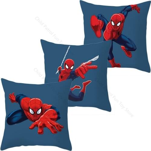 45cm Marvel The Avengers Superheroes Cartoon Pattern Home Flax Pillowcase 18Inch Fashion Car Cushion Pillowcase Kids Toys Gifts