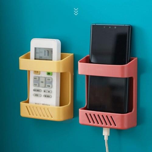 Wall-Mounted Organizer Storage Box Remote Control Mounted Mobile Phone Plug Wall Holder Charging Multifunction Holder Home Rack