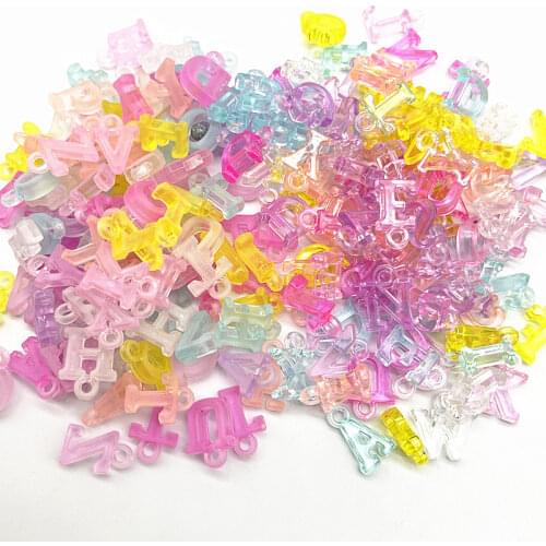 New 50pcs letter Suspension Clasp Shape Acrylic Bead Loose Spacer Beads for Jewelry Makeing DIY Handmade Bracelet Accessories