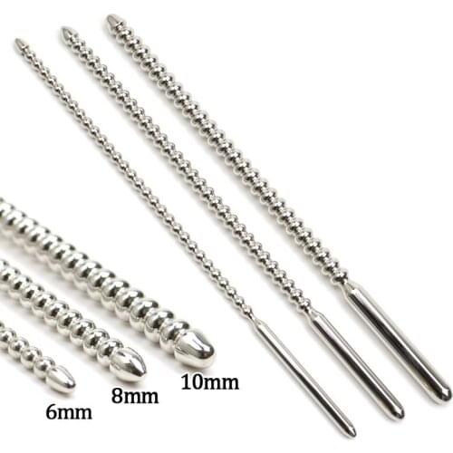 New Long Stainless Steel Beads Urethral Sound Wand Sex Toys for Men Masturbator Penis Plug Urethra Dilators Catheters Stimulator